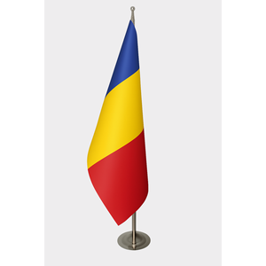 Drapeau d'intérieur officiel de Roumanie avec impression numérique, mât en aluminium et fibre de verre durable, fabriqué en polyester vinyle de haute qualité - Product Image 1
