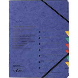 PAGNA Easy Din <b>A4</b> 225g/m Pressed Chipboard File <b>Folder</b> Blue Color with Multicolored 7 Compartments - Product Image 2