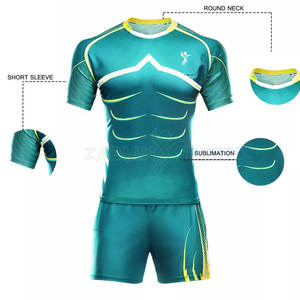 Venta al por mayor camiseta de rugby a rayas personalizada para hombres y mujeres ropa deportiva transpirable con impresión por sublimación para ropa deportiva - Product Image 3