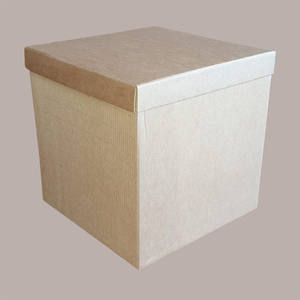 5 cajas de almacenamiento decorativas de papel ondulado marrón con tapa 250x250H300mm colección de cajas de maletero - Product Image 4