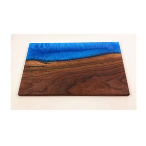 Planche à découper fantaisie avec résine et bois pour hôtel de luxe et cuisine bloc à découper en bois et résine en forme de rectangle - Product Image 2