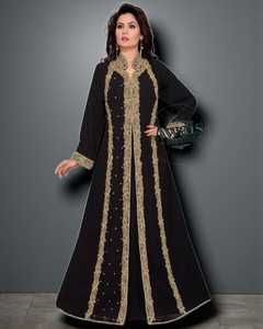 ชุดเดรสยาวประดับเลื่อมและลูกปัด งานฝีมือ น้ำหนักเบา เหมาะสำหรับงานเลี้ยงตอนเย็น ชุดอาบายะห์อิสลาม คาฟตัน ฮิญาบ สำหรับละหมาด ยี่ห้อ AWAIS HOUSE ดูไบ - Product Image 1