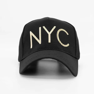Casquette NewYork City P-CAP unisexe broderie 3D réglable boucle en métal toile polyester/coton noir toutes saisons casquette unisexe - Product Image 1