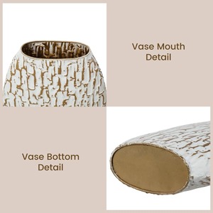 Jarrón Simple negro con detalles dorados, perfecto para dormitorio, escritorio de estudio, sala de estar, salón y regalo creativo o uso decorativo - Product Image 2