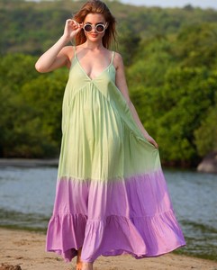 Vestido de verano bohemio hecho a mano para mujer, vestido largo informal con mangas, ropa de verano para vacaciones en la playa, logotipo, número de modelo de pedido trasero - Product Image 4