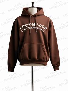 Sudaderas con capucha de lana de invierno de poliéster y algodón 100% para hombre, sudaderas con capucha térmicas de patrón sólido con capucha personalizada - Product Image 4