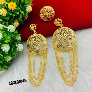 Cute Flower Shape Gold Plated <b>Stud</b> Earrings for Women-Wedding Engagement Jewelry - Product Image 3