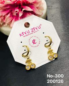 Pendientes de Lujo de Acero Inoxidable Chapados en Oro Estilo Bollywood para Bodas y Fiestas, Aretes de Compromiso - Product Image 5