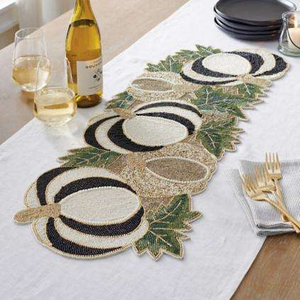 Mantel Individual Semilla Cuentas Bordado Arte Semilla Cuentas Costura Abalorios Técnicas Diseños hechos a mano de La India Mantel hecho a mano - Product Image 2