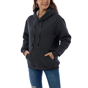 Womens Casual Winter Warm <b>Fleece</b> Sherpa <b>Lined</b> Pullover Hooded Sweatshirt Black Pullover <b>Hoodies</b> For Ladies - Product Image 2