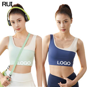 Sujetador deportivo ligero, suave, transpirable, ecológico, de secado rápido, para mujer, para Fitness, Jogging, Yoga con contraste de Color - Product Image 1