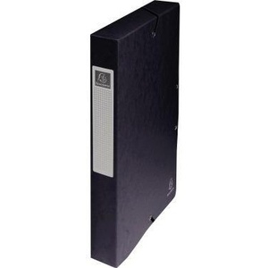 Exacompta DIN A4 Caja de Archivo con Cierre Elástico de 40 mm, 25 x 32 cm, Colorspanboard, Almacenamiento de Papel y Medios en Negro - Product Image 1