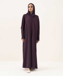 Abaya traditionnelle musulmane tendance, décontractée, modeste, unie, en laine et polyester mélangés, tricotée, longue, anti-froissement, faite à la main - Product Image 2
