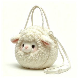 Mochila de peluche de cordero suave y adorable, color crema, blanca, peluda, para niños, unisex, de 31 cm a 50 cm - Product Image 5