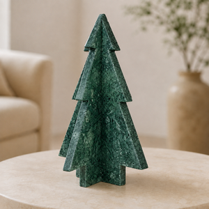 Escultura de Árbol de Navidad de Mármol Verde al por Mayor, Decoración Festiva de Mesa de Piedra Natural Entrelazada - Product Image 2