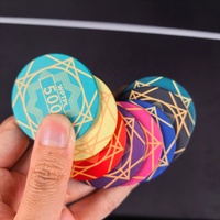 Jetons de poker professionnels personnalisés WPTPL de qualité casino, en céramique, 12g, diamètre 43mm, design géométrique sur la surface, pour les tournois à haute stake
