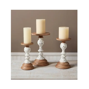 Italian Style Customizable Simple Home Decorative Unique Low Factory Price Various Style Candle Stand Wood Candlestick Decor - Product Image 3