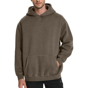 Sudadera con capucha personalizable de 480gsm con cremallera y diamantes de imitación para hombre, ropa de calle Boxy Fit Sun Faded Acid Wash recortada de invierno - Product Image 3