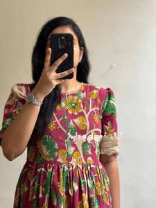 Hermoso maxi de algodón suave hecho con la hermosa mezcla de estampado Kalamkari - Product Image 5