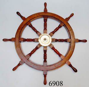 Meilleure vente beau cadre de roue de bateau en bois nautique couleur et accessoires décoratifs polonais pour la maison et le bureau Inde - Product Image 2