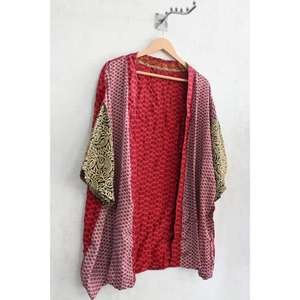 Kimono de seda transpirable hasta la rodilla para mujer, talla grande, con patchwork, suave, para descansar y dormir - Product Image 2