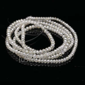 Perles de diamant blanc neige naturelles 100% AAA+ rares, scintillantes, facettées, en forme de rondelle, fournitures de bijoux avec clarté SI - Product Image 2