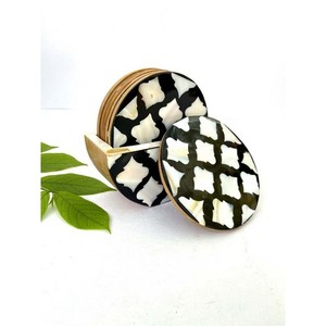 Posavasos de Nácar con Incrustaciones de Hueso Personalizadas y de Colores para el Hogar - Product Image 6