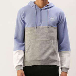 Mode Wear Durable Basics Short Zip Hoodies Pour Hommes Vêtements D'hiver Solide Couleur Court Zip Hoodies - Product Image 1