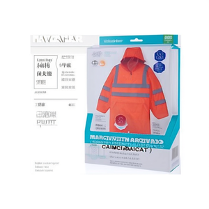 Veste de pluie orange haute visibilité taille M, indispensable par temps humide - Product Image 2