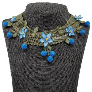 สร้อยคอแฟชั่น Openwork Mavi-krem No. 2สร้อยคอแฟชั่น İğne oyasıtasma kolye - Product Image 1