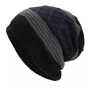 <b>Red</b> Lining 2026 baggy Slouchy 100% Acrylic Beanie Hat Cap Warm fleece Cuffed Ribbed winter Warm Waffle beanie hat caps - Product Image 6