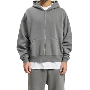 Venta al por mayor de sudaderas lisas de calle para hombre, sudaderas con capucha de algodón de peso pesado con logotipo personalizado para hombre, sudaderas con hombros caídos para hombre 2026 - Product Image 4