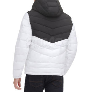 Nouvelle arrivée, prix bas, veste d'hiver en toile matelassée à capuche pour homme, de haute qualité, légère, écologique, logo frontal, faible MOQ - Product Image 2