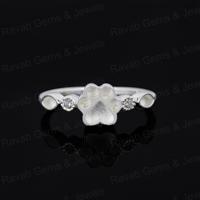 Hochwertiger 14k vergoldeter Sterlingsilber 8mm Hundepfoten-Zirkon-Lünettenring, halbmontiert, leerer Fassungsringschacht für DIY-Brustmilch- oder Haustier-Erinnerungsstücke