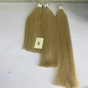 ส่วนต่อผมของมนุษย์,ผมสีบลอนด์ผมบริสุทธิ์แบบตรงต่อผมเป็นกลุ่ม - Product Image 6