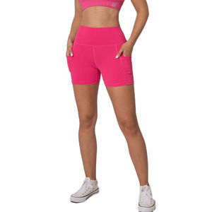 Pantalones cortos de Yoga de calidad superior Pantalones cortos de gimnasio de cintura deportiva de la mejor calidad para mujeres con pantalones cortos de Yoga de bolsillo lateral - Product Image 1
