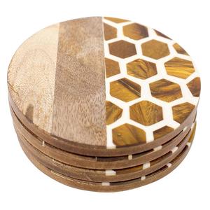 Décor de Table de noël sous-verres ronds pour boissons sous-verres en résine de bois bureau café salle à manger sous-verre de thé personnalisé pour boissons - Product Image 2