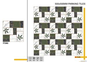 Azulejos de estacionamiento digitales de semiporcelana de 500 mm x 500 mm de alta resistencia de diseño moderno, función de ladrillo refractario para villas de jardín al aire libre - Product Image 3
