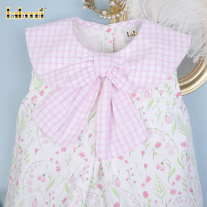 Combinaison à volants pour bébé fille, imprimé floral rose, printemps, OEM ODM, fermeture à boutons pression - BB3014, 100% coton biologique OEKO-TEX - Product Image 2