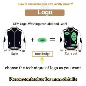Custom Logo Wool Chenille Embroidery Baseball Letterman <b>Jackets</b> <b>Men</b> Vintage Stand Eco-Friendly Reversible <b>Thin</b> Winter Varsity - Product Image 2