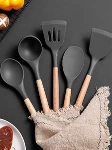 HOTEL <b>Wood</b> and Resin Spoon <b>Spatula</b> with and Holder Kitchen Utensils Natural Cooking <b>Wood</b> Cooking Spoon for Best Color - Product Image 2