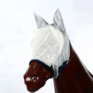 Masque de mouche de cheval respirant avec ajustement réglable Fournitures d'équitation de protection durables en maille de qualité supérieure - Product Image 1