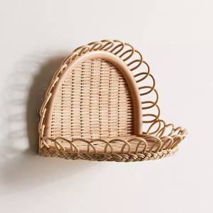 Rattan <b>wall</b> shelf <b>for</b> living room decoration natural wicker wood <b>wall</b>-hanging <b>shelves</b> top selling from Vietnam - Product Image 5