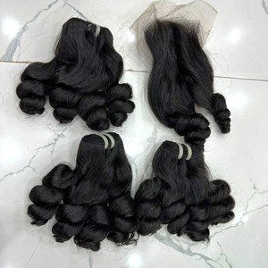 Funmi Extensions de cheveux de donneur super doublement crus avec boucles magiques rebondissantes Vente en gros Extensions de cheveux humains vierges vietnamiens - Product Image 5