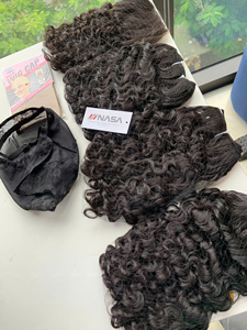Cabello rizado negro súper doblemente tramado con ondas corporales, de cabello humano vietnamita, de 22-28 pulgadas, con trama a máquina. - Product Image 3