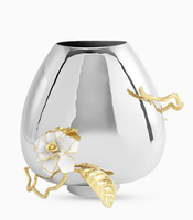 Vente en gros de décorations de mariage en fer rustique décoration d'intérieur table à manger vase pot de fleurs artificielles en laiton