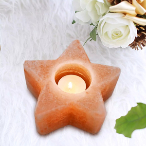 Support de bougie en fer forgé de sel de roche rose de l'himalaya 100% de qualité supérieure - Product Image 3