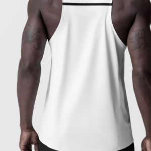 Men's Gym Wear Quick Dry Breathable <b>Tank</b> <b>Top</b> <b>Workout</b> Gear with Printed Pattern Made in Pakistan Knitted Weave - Product Image 4