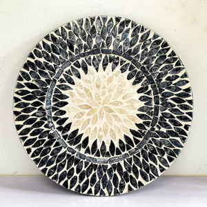 Top tendance nacre incrustation plaque ronde plateau de petit-déjeuner chargeur décoratif pour assiettes à dîner fabriquées à la main du Vietnam - Product Image 3
