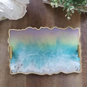 Plateau de service époxy en résine fait à la main MIXTE Essentiels de cuisine uniques pour la maison Restaurant Hôtel Plateaux de service décoratifs - Product Image 5